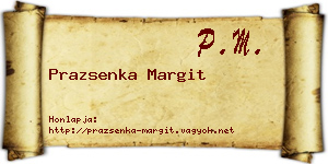 Prazsenka Margit névjegykártya